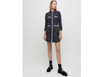 Robe façon tweed à bandes contrastées