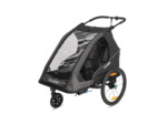 Remorque pour enfant 2 places DOUBLE PURE Noir/Gris