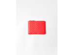 Pochette zippée en cuir matelassé