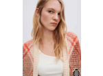 Cardigan fluffy en jacquard losanges