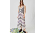 Robe à volants en voile de coton imprimé
