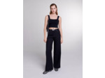 Pantalon large en tweed