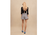 Mini short à carreaux gris