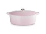 Cocotte ovale 31cm en fonte émaillée shell pink