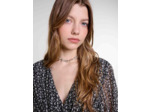 Collier chocker argenté à strass