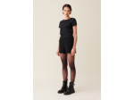 Short tweed noir droit