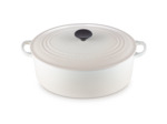 Cocotte ovale 31cm en fonte émaillée meringue*