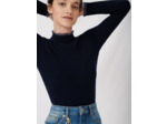 Sous pull à côtes et col fantaisie