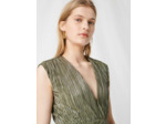 Robe plissée en lurex doré