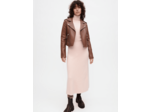 Blouson façon Biker en cuir camel