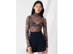 Top en mesh à motif floral
