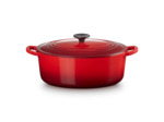 Cocotte ovale 29cm en fonte émaillée cerise