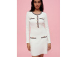 Robe en maille à côtes et à contrastes