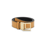 Logo Carré L - Ceinture réversible - Noir/Camel