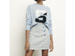 Jupe courte en tweed pied de coq
