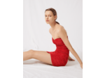 Robe bustier drapée à pois