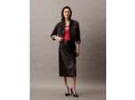 JUPE MIDI EN CUIR