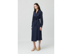 Robe satinée mi-longue portefeuille