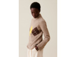 Pull oversized col cheminée motifs