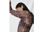 Top en mesh à motif floral