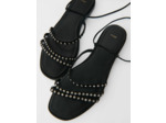 Sandales plates à nouer avec strass