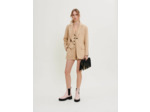 Veste à rayures ceinturée