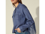 Cardi-coat court à franges