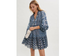 Robe en voile de coton en mix d'imprimés