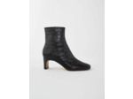 Bottines cuir embossé croco