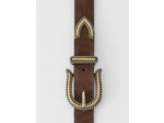 Ceinture fine en suède double boucle