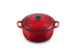 Cocotte ronde 20cm en fonte émaillée cerise