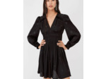 Robe en satin à détails de volants