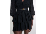 Ceinture fine en cuir double tour