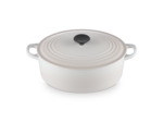 Cocotte ovale 29cm en fonte émaillée meringue