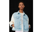 Blouson en mix-matière maille et jean