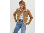Blouson en suède à galons en crochet