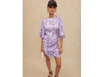 Robe courte drapée fleurie