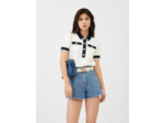 Pull façon polo contrasté