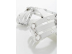 Ceinture en cuir à détails fleurs