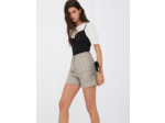 Short en lin à carreaux