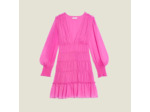 Robe courte en voile à  fronces
