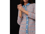 Robe façon tweed à contrastes en jean