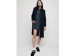 Manteau long ceinturé en drap de laine