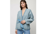 Cardigan en maille fantaisie ceinturé
