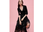 Robe en mix jersey et dentelle sequins