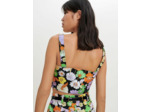 Crop top imprimé fleurs 70's