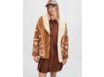 Manteau en peu lainée entièrement brodé
