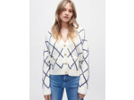 Cardigan en maille à motif losange