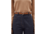 Ceinture cuir monogramme marron