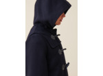 Manteau court capuche bleu marine